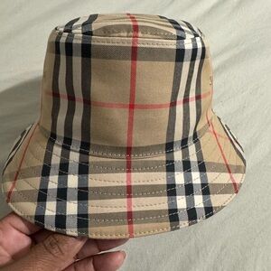 Burberry Kids Tan Checkered Hat